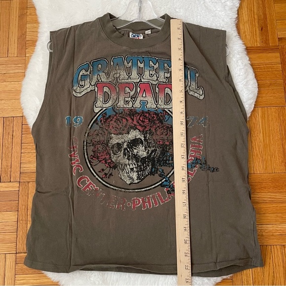 GRATEFUL DEAD Junkfood distress sleeveless cropped T-shirt size Medium - Picture 7 of 8